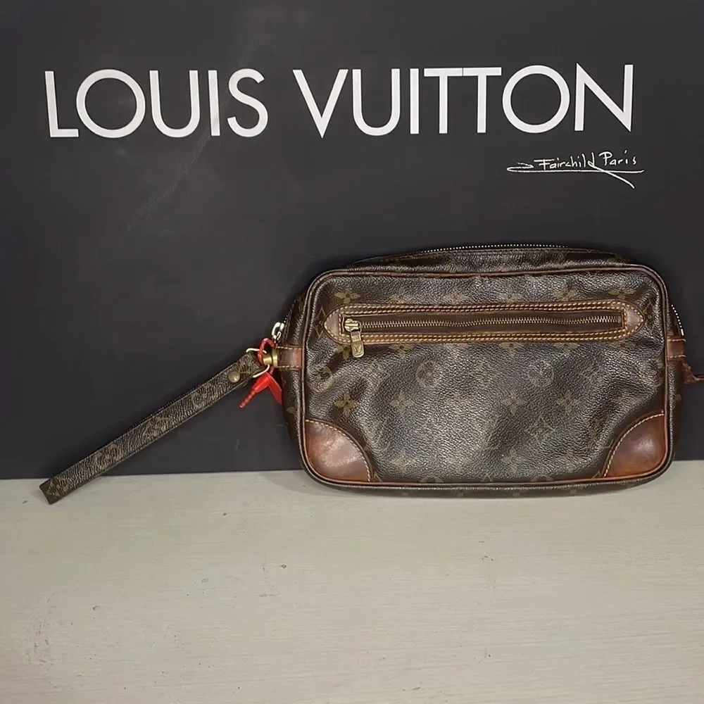 Louis Vuitton Wristlet Monogram Canvas Marly Dragonne GM Clutch LV0 Monogram LV